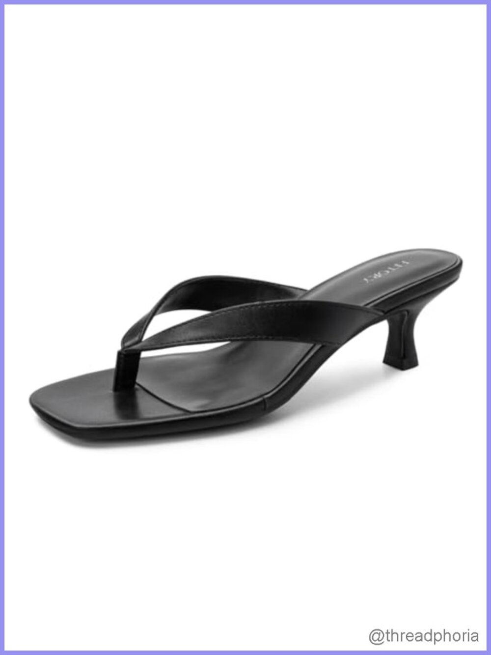 Kitten Heel Square Toe Thong Sandals Slip On Summer